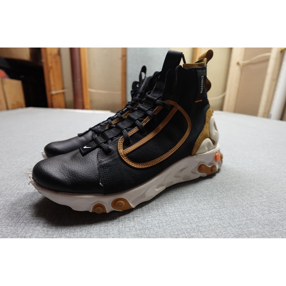 Nike React Ianga Shoes Mens Size 11 Black Brown High Top Sneakers AV5555-001